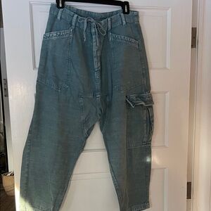 Free People Blue Cargo Pants